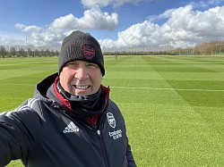 David Seaman at the London Colney, Arsenal training ground