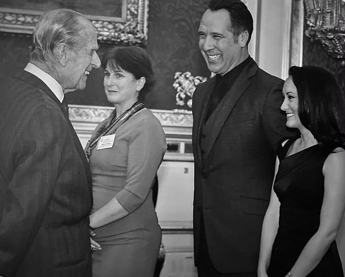 David Seaman with Prince Philip at the Duke of Edinburgh Awards Ceremony