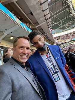 Supporting England at the Euros 2020, Wembley with David James